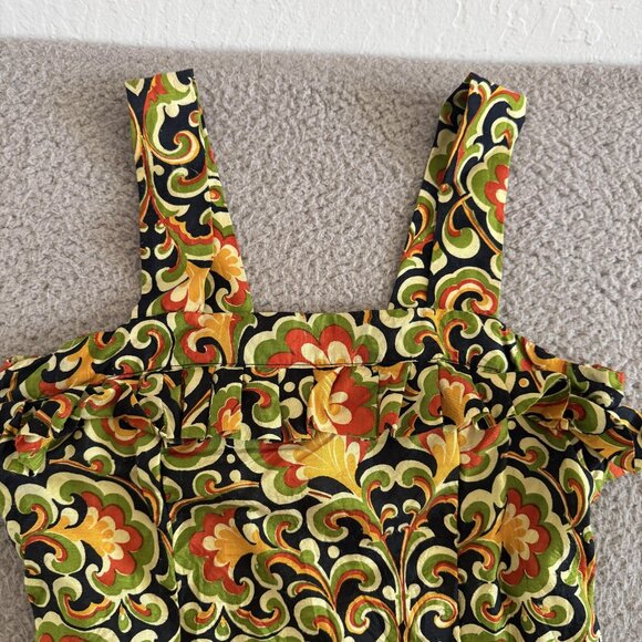 Vintage Maxi Dress Floral Pattern Sleeveless 70s Boho Festival - Picture 2 of 8